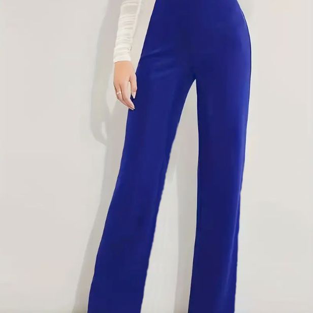 High Waist Slimming Casual Solid Color Straight-leg Trousers Four Seasons Stretch